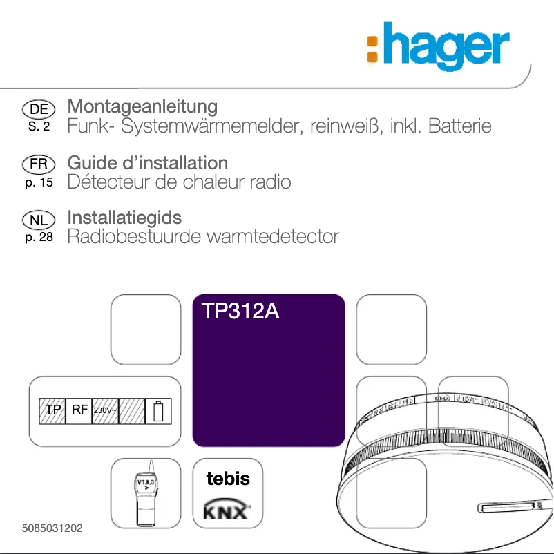 Page 1 de la notice Manuel utilisateur Hager TP312A