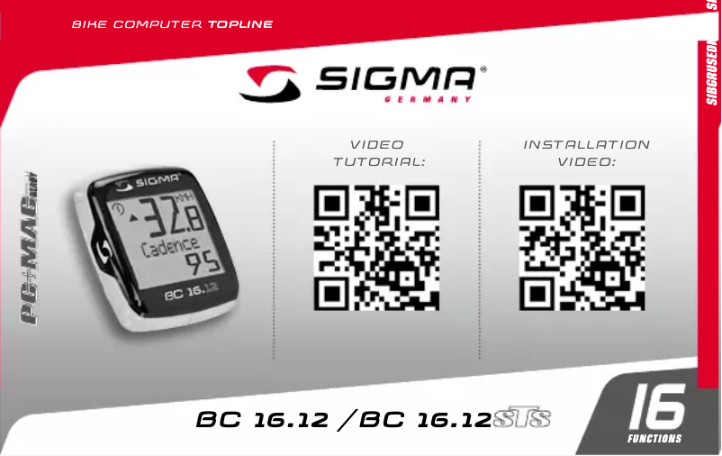 Page 1 de la notice Manuel utilisateur Sigma BC 16.12 STS