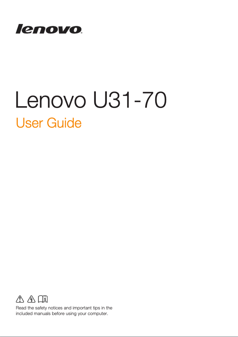 Página 1 del manual Manual de usuario Lenovo U31-70