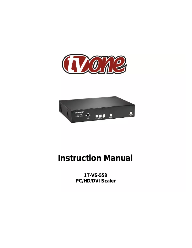 Page n°1 - Manuel utilisateur TV One 1T-VS-558