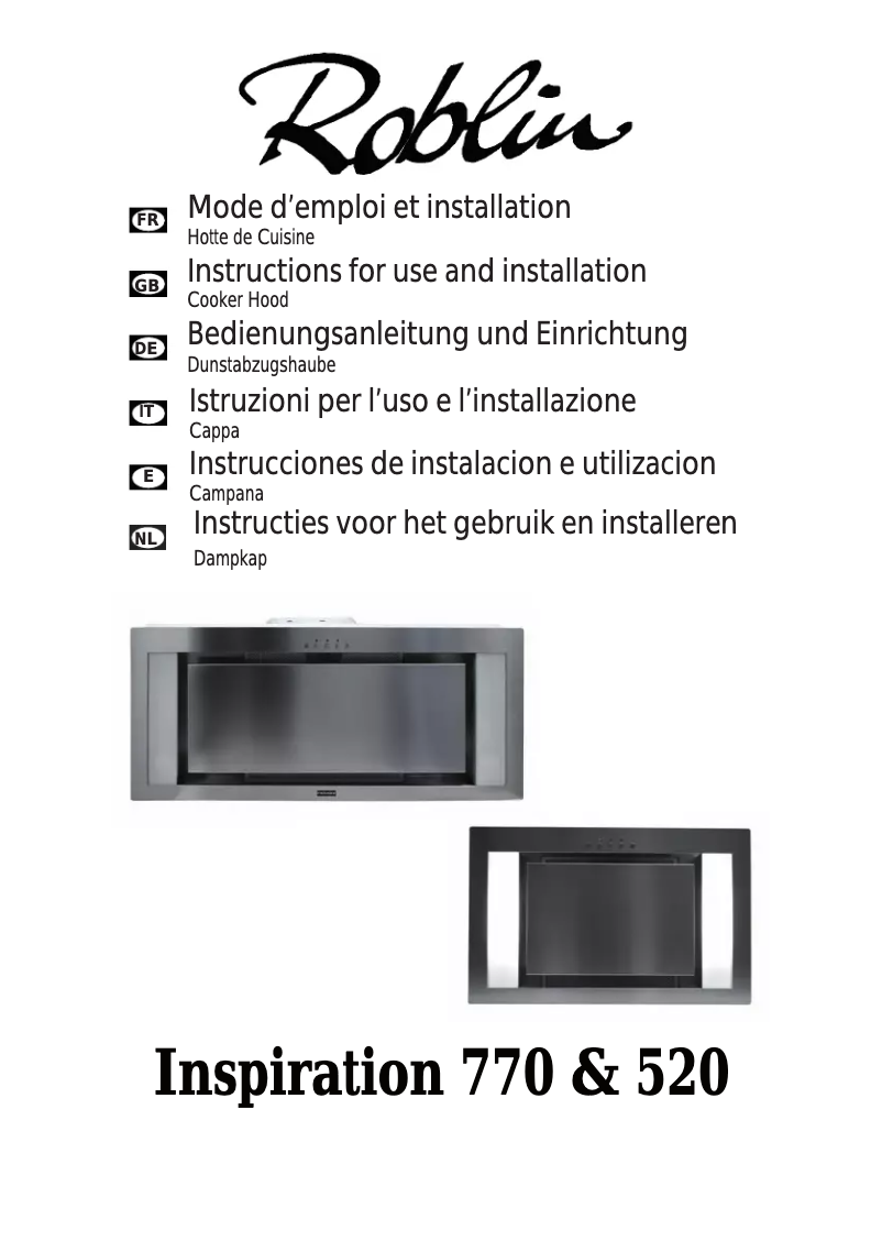 Page n°1 - Manuel utilisateur Roblin Inspiration /2 520