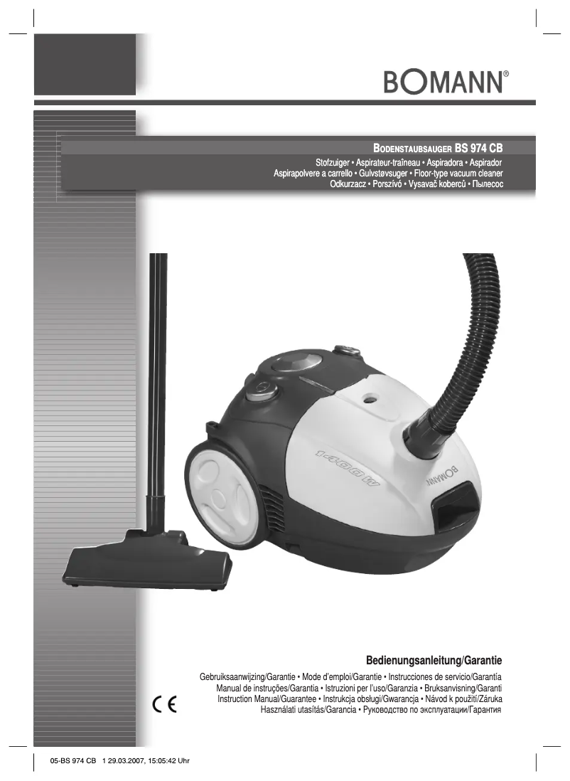 Image de la première page du manuel de l'appareil BS 974 CB