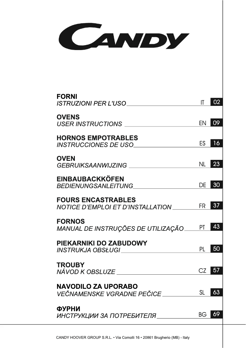 Page n°1 - Manuel utilisateur Candy FCP615NXL/E1