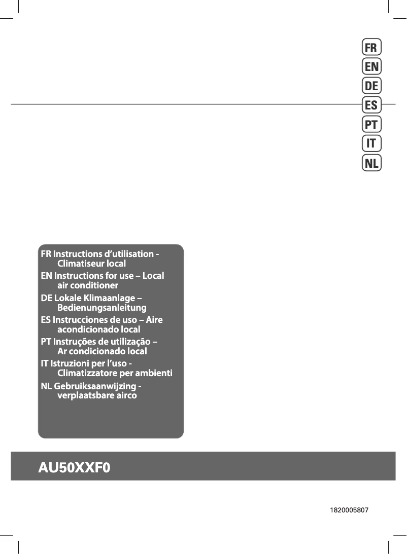 Page n°1 - Manuel utilisateur Rowenta Turbo Cool AU5010