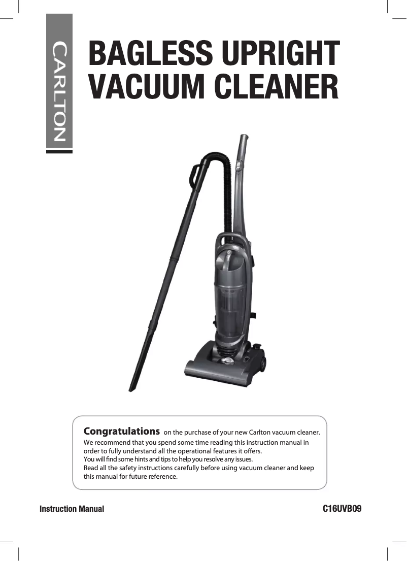 Page n°1 - Manuel utilisateur Carlton C16UVB09