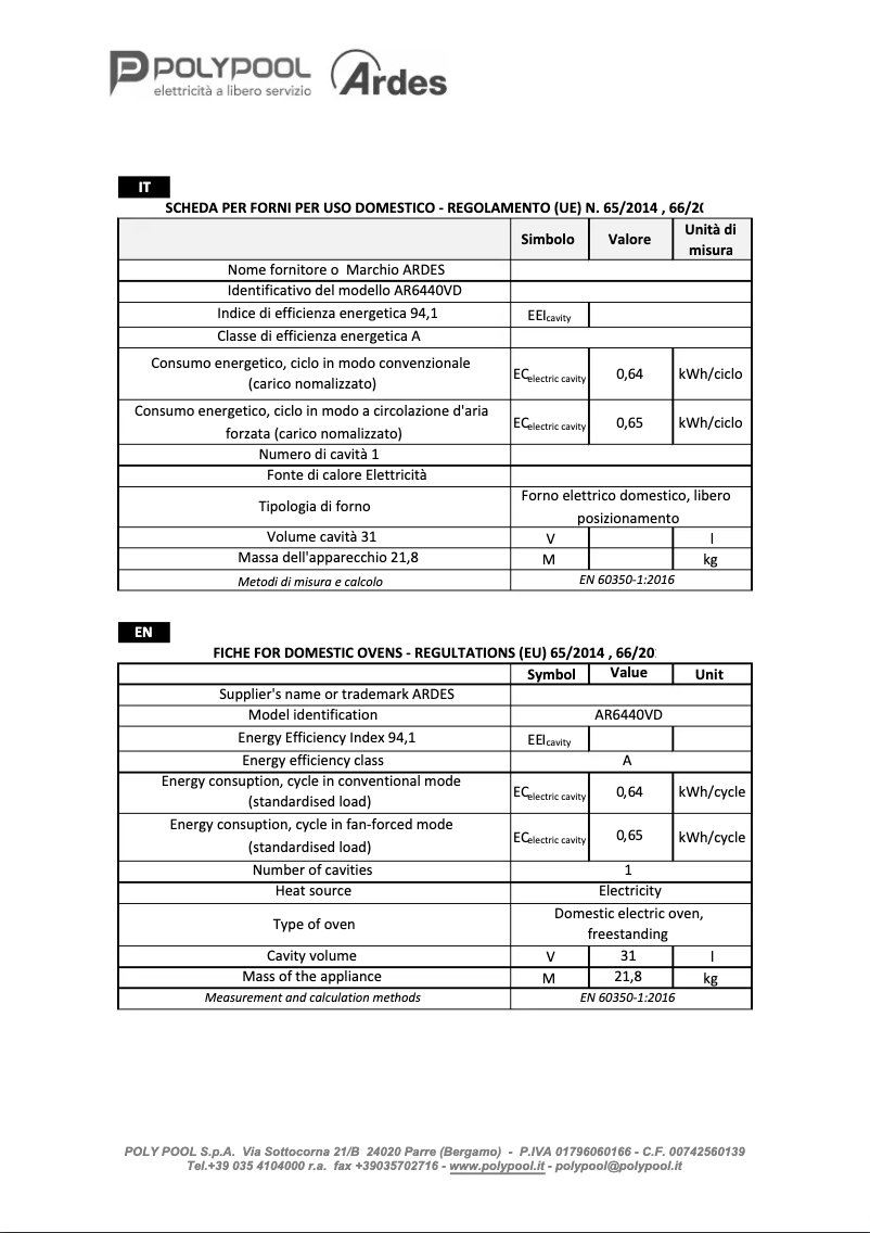 Page 1 de la notice Manuel utilisateur Ardes AR6440VD