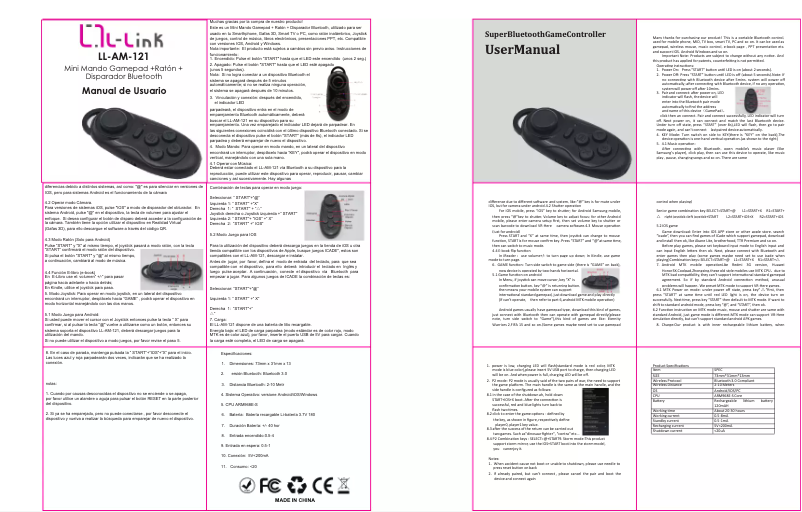 Page 1 de la notice Manuel utilisateur L-Link LL-AM-121