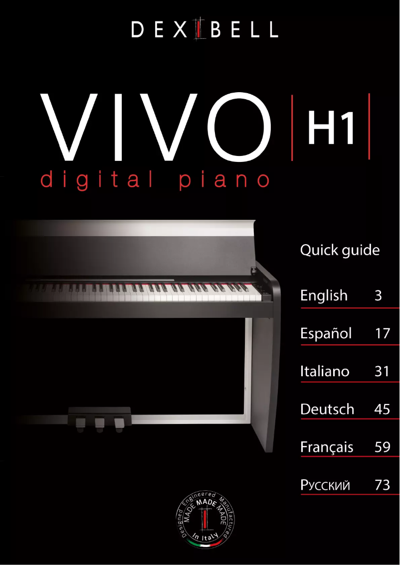 Page 1 de la notice Manuel utilisateur Dexibell VIVO H1