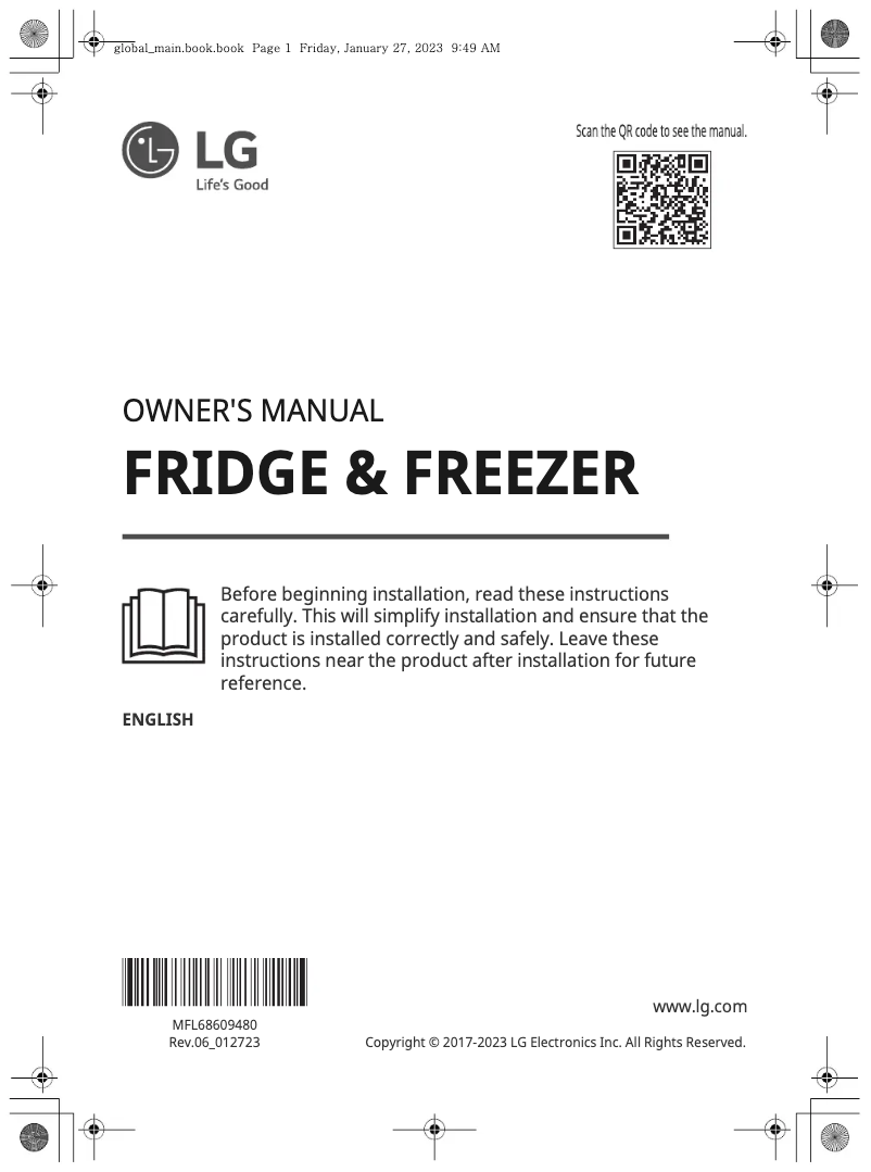 Page 1 de la notice Manuel utilisateur LG GC-H502HLHU