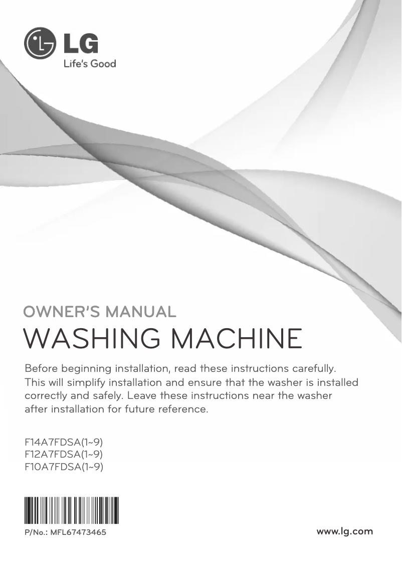 Image de la première page du manuel de l'appareil F14A7FDSA6