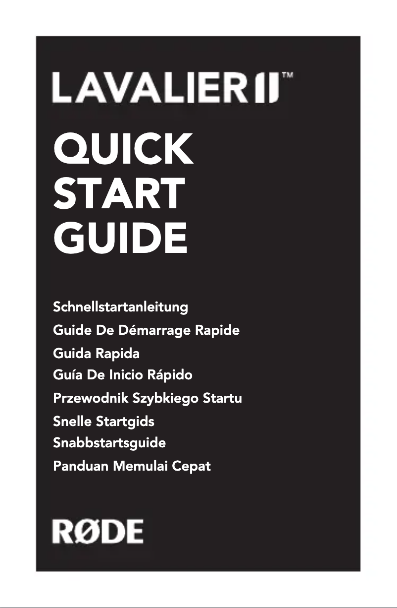 Page n°1 - Manuel utilisateur Røde Lavalier II