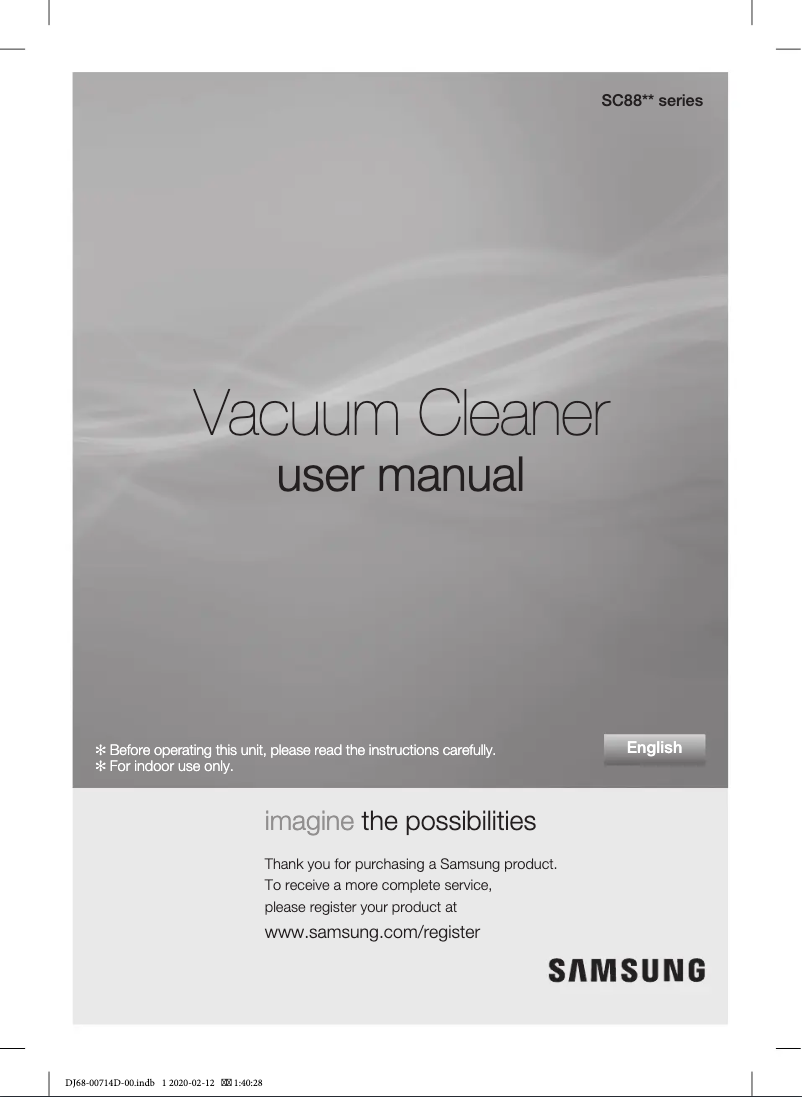 Page 1 de la notice Manuel utilisateur Samsung VCC8836V3B