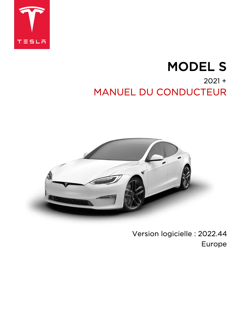 Image de la première page du manuel de l'appareil Model S (2021)