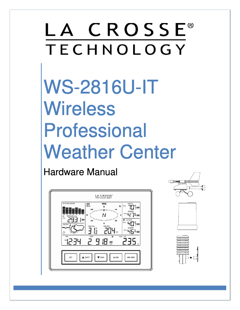 Page n°1 - Manuel utilisateur La Crosse Technology WS-2816AL-IT