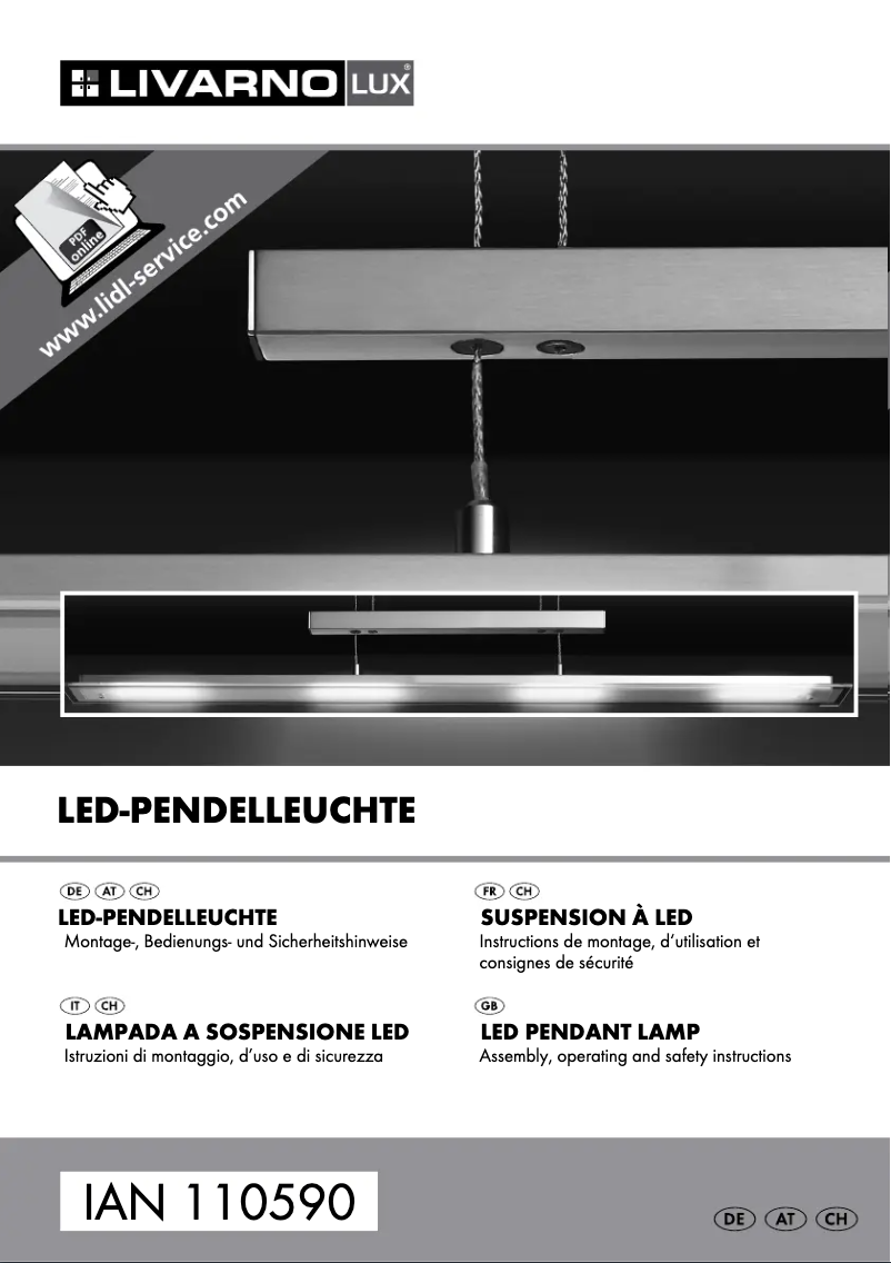 Page 1 de la notice Manuel utilisateur Livarno Lux IAN 110590