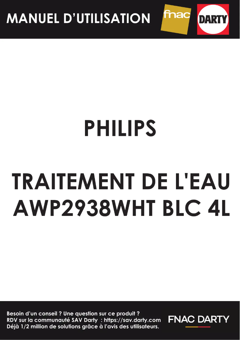 Page 1 de la notice Manuel utilisateur Philips AWP2938