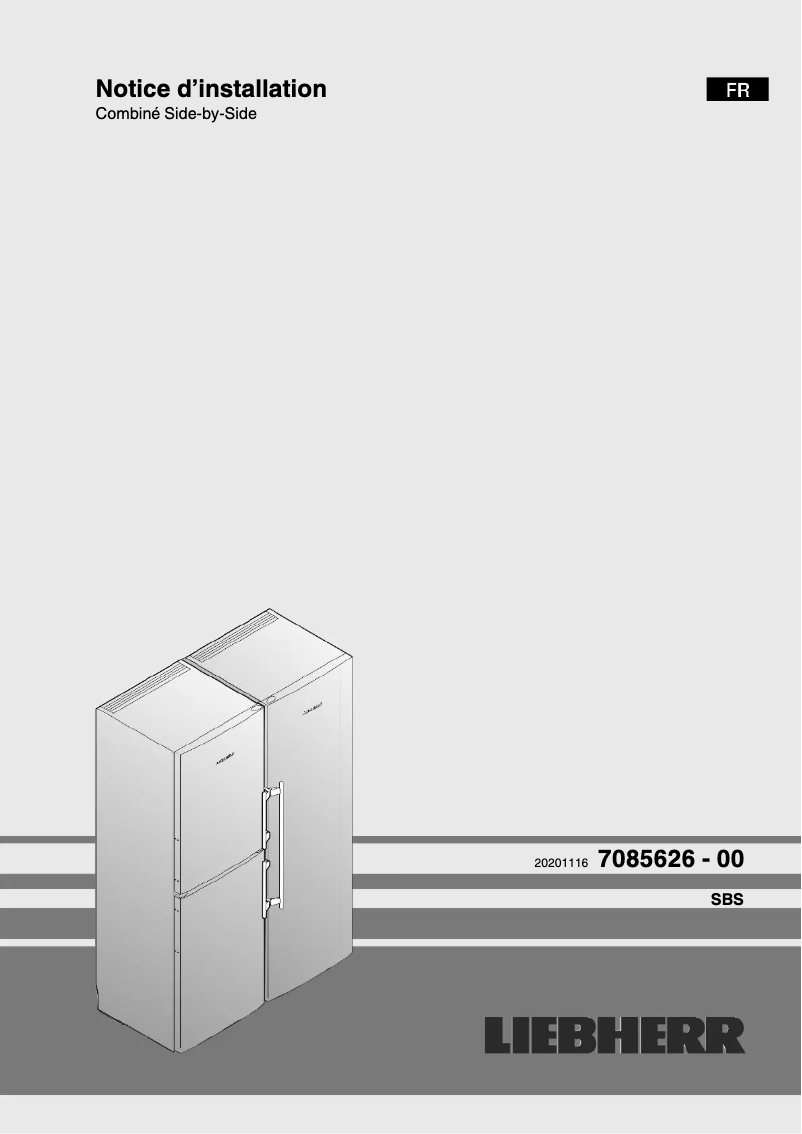 Page n°1 - Guide d'installation Liebherr SBS 7242