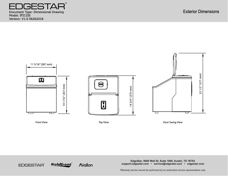 Page 1 de la notice Fiche technique EdgeStar IP211