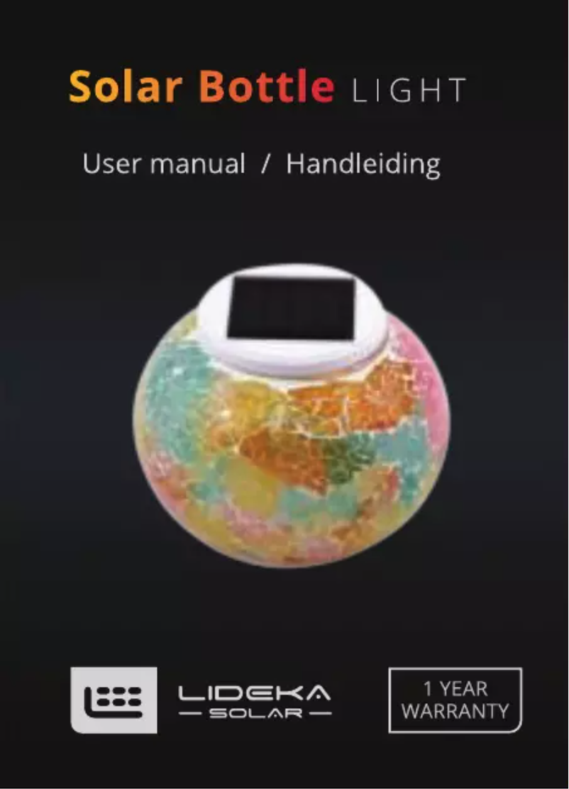 Page 1 de la notice Manuel utilisateur Lideka Solar Bottle Light