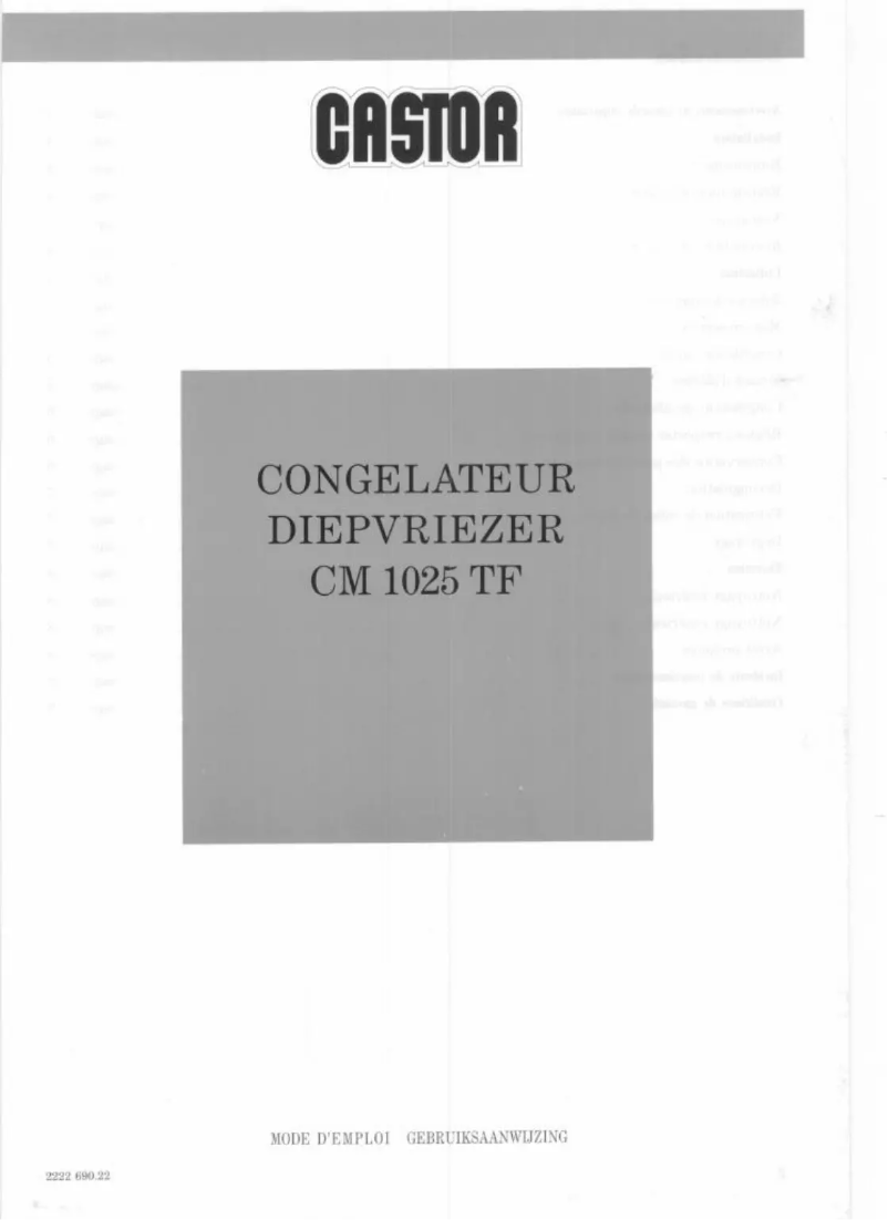 Page 1 de la notice Manuel utilisateur Castor CM 1025 TF