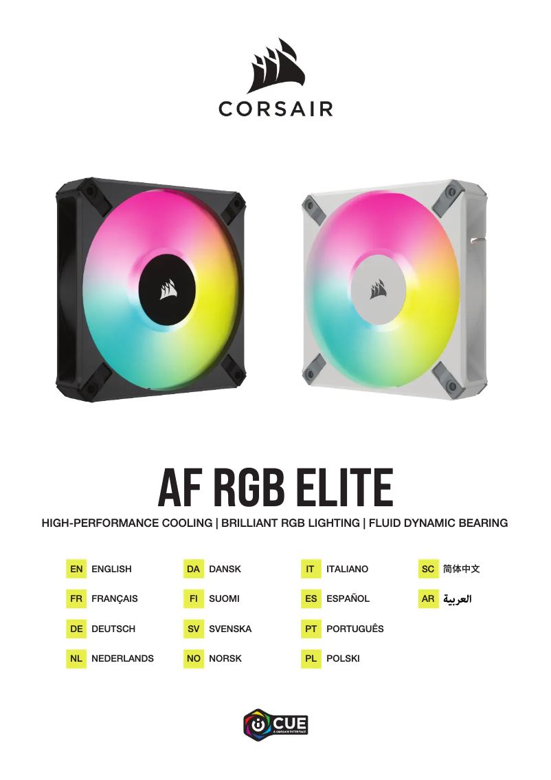 Página 1 del manual Guía de inicio rápido Corsair AF140