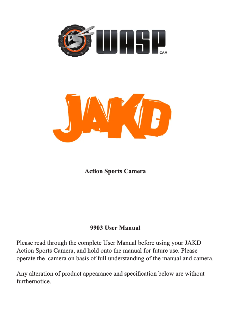 Page n°1 - Manuel utilisateur Cobra WASPcam 9903
