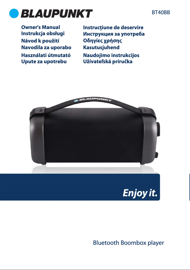 Page n°1 - Manuel utilisateur Blaupunkt BT40BB