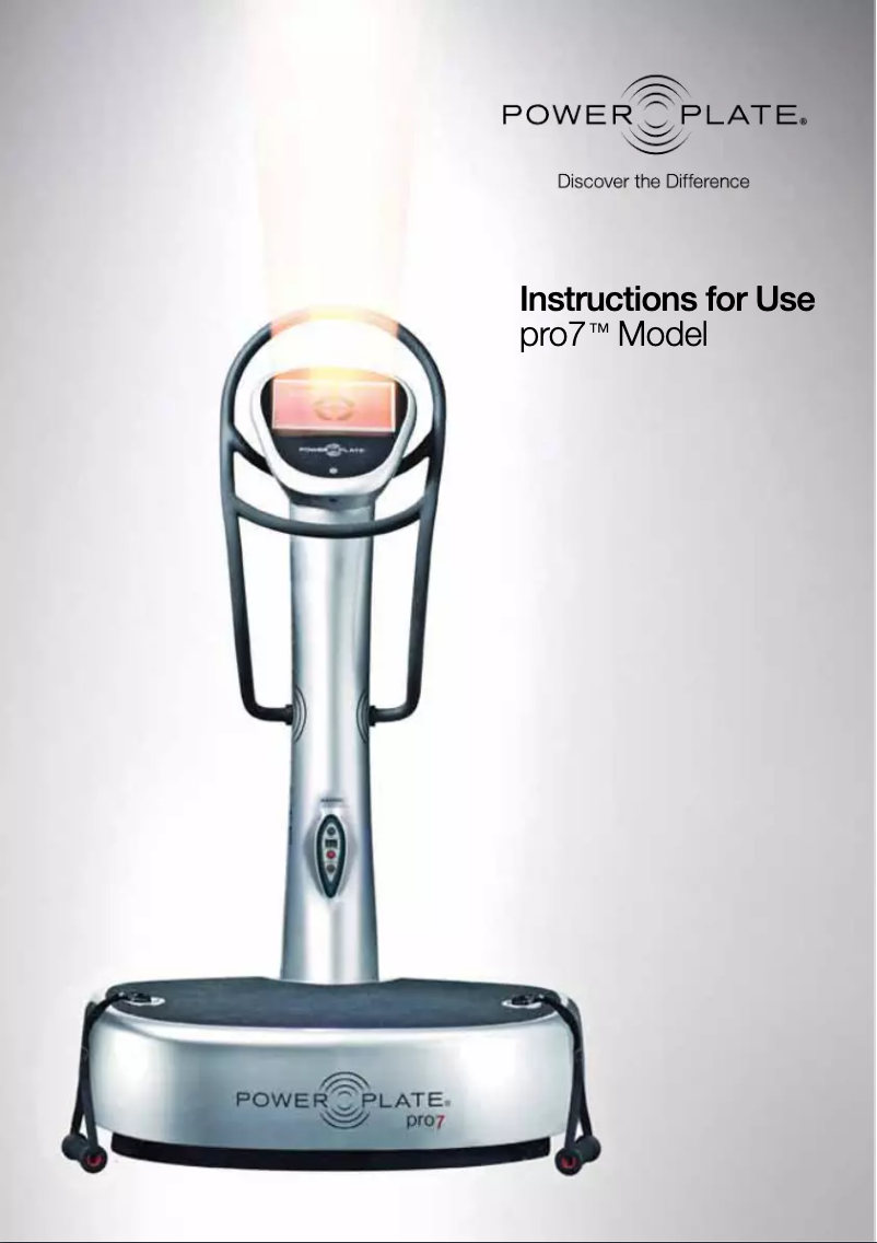 Page 1 de la notice Manuel utilisateur Power Plate Pro7