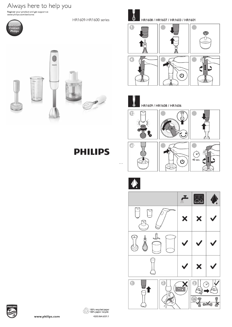 Página 1 del manual Manual de usuario Philips Daily Collection HR1607