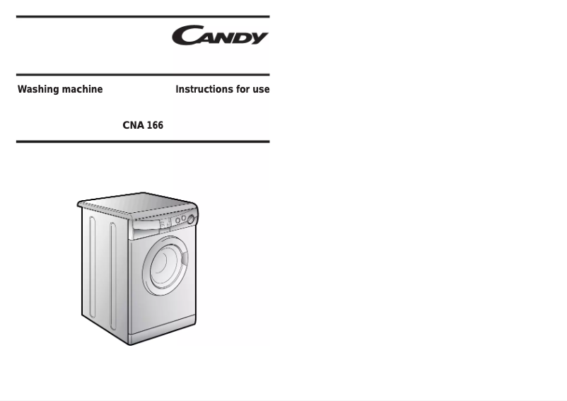 Page n°1 - Manuel utilisateur Candy CNA 166-80