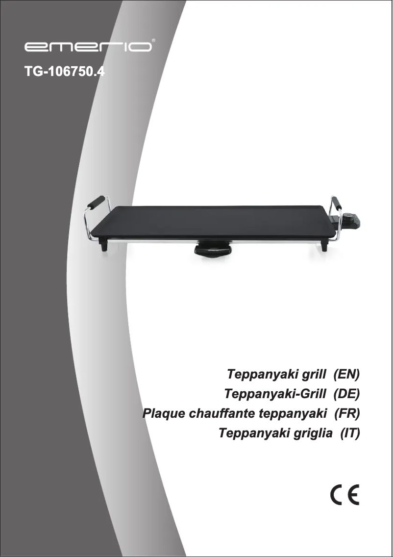 Page n°1 - Manuel utilisateur Emerio TG-106750.4