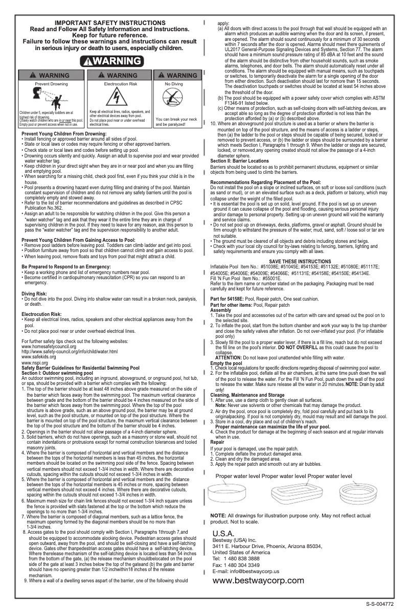 Page 1 de la notice Manuel utilisateur Bestway H2OGO 54006E