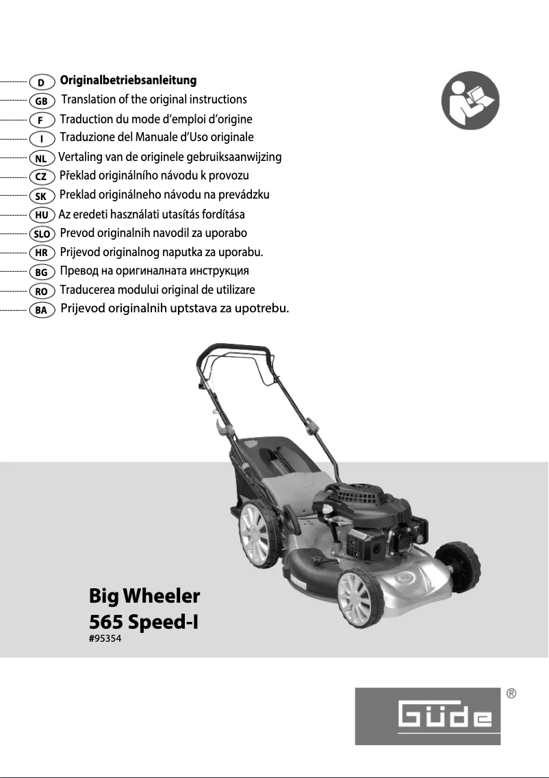Page 1 de la notice Manuel utilisateur Güde Big Wheeler 565 Speed-I