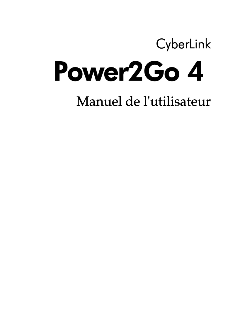 Page 1 de la notice Manuel utilisateur Cyberlink Power2Go 4