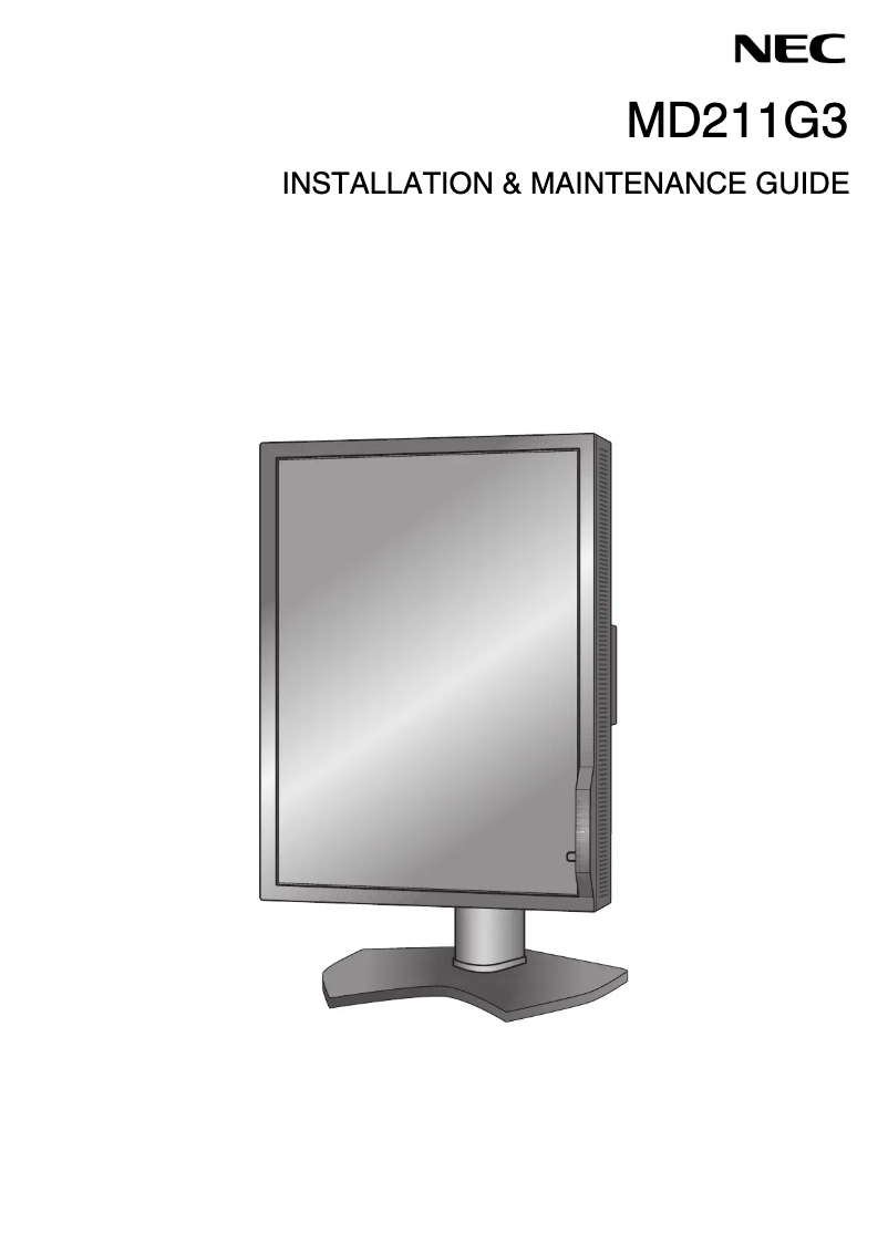 Page 1 de la notice Manuel utilisateur NEC MD211G3