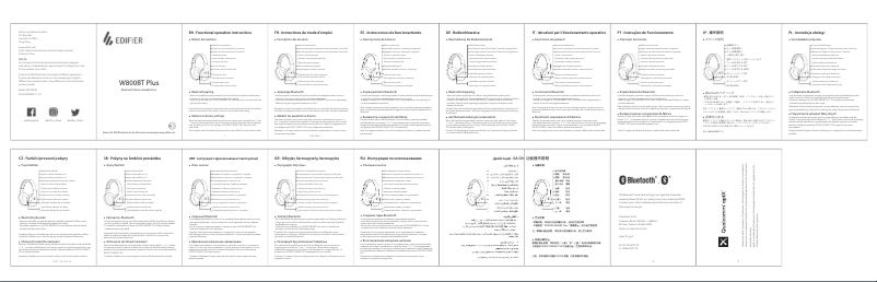 Image de la première page du manuel de l'appareil W800BT Plus