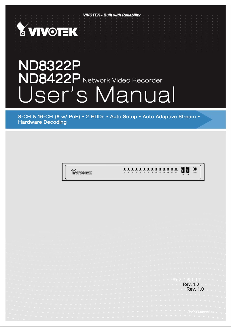 Image de la première page du manuel de l'appareil ND8322P