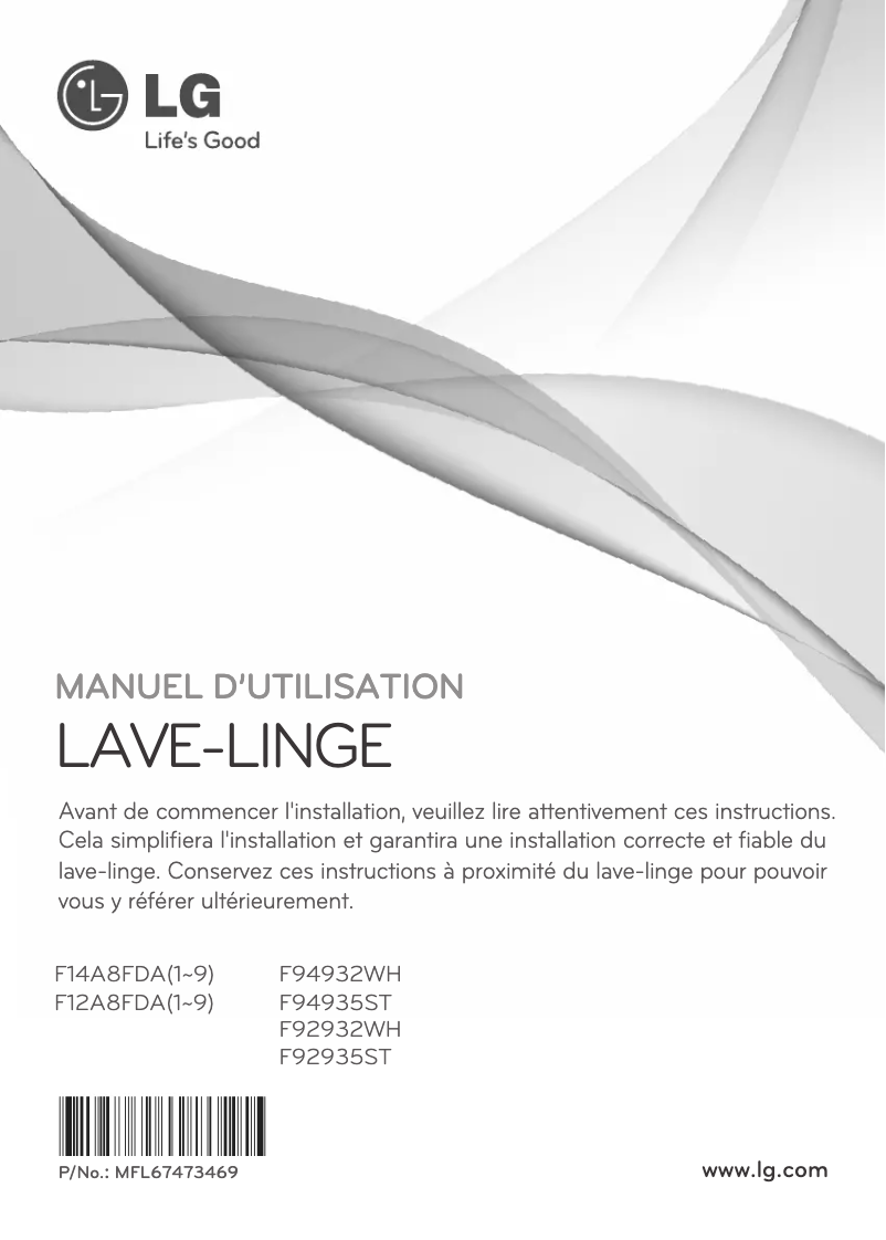Image de la première page du manuel de l'appareil F94932WH