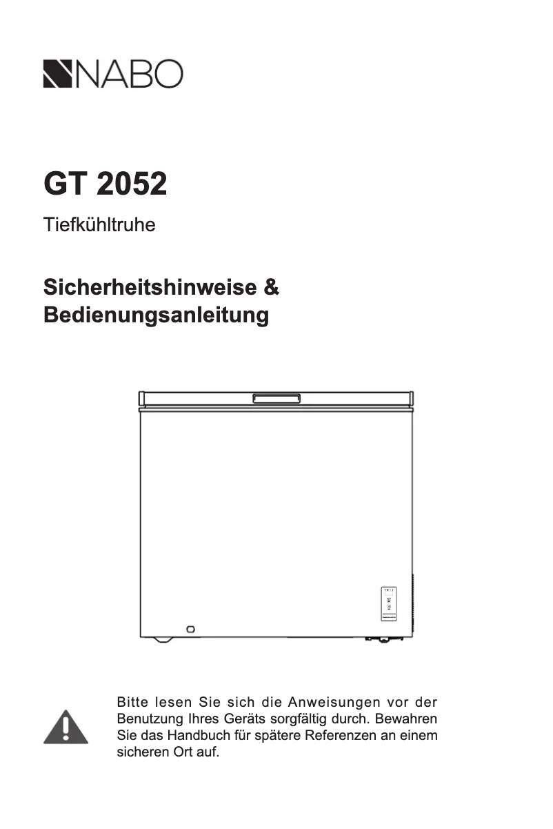 Page n°1 - Manuel utilisateur Nabo GT 2052