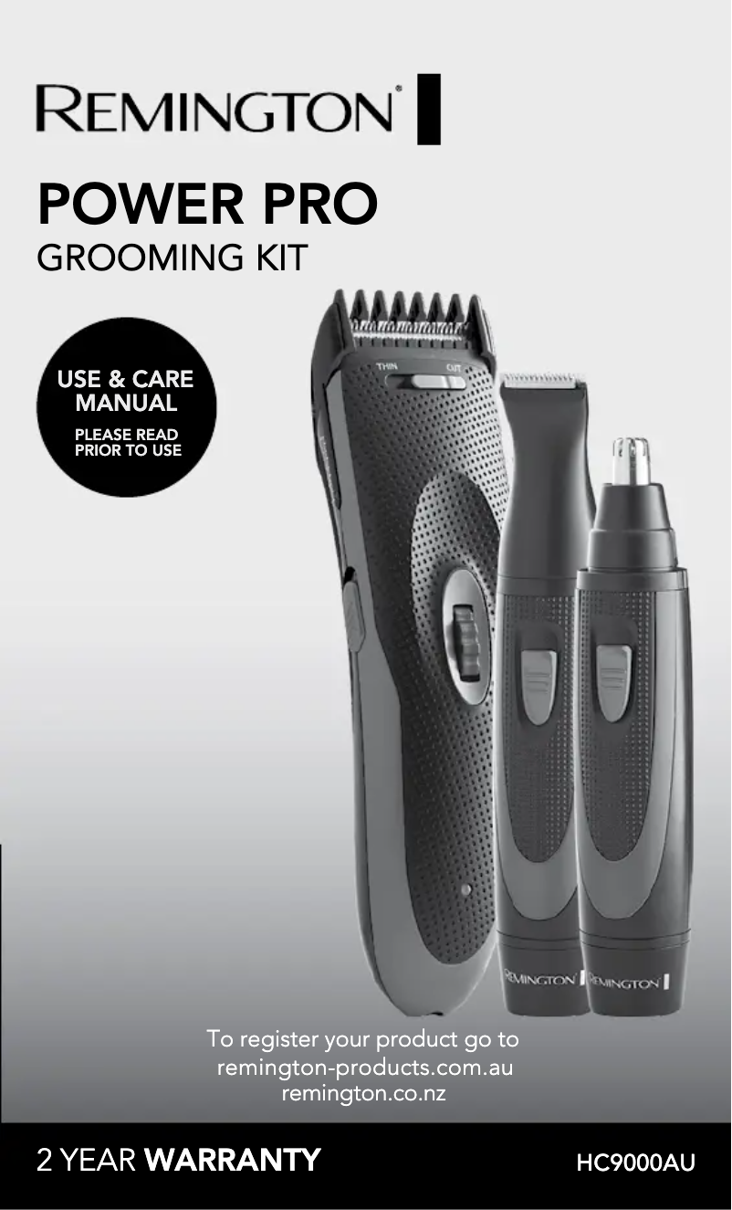 Page 1 de la notice Manuel utilisateur Remington Power Pro HC9000AU