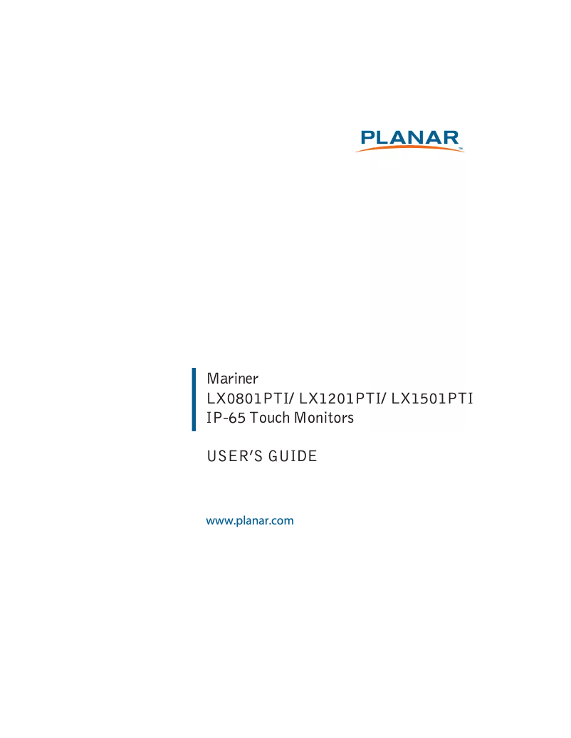 Page n°1 - Manuel utilisateur Planar LX1501PTI