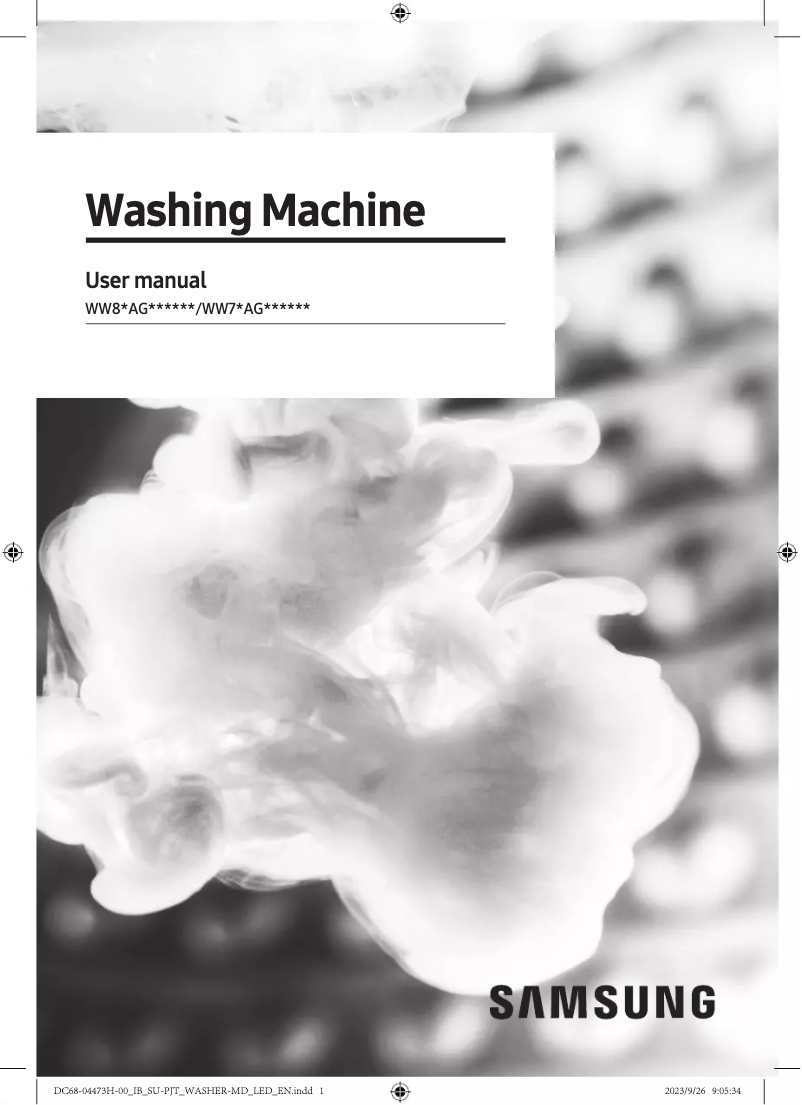 Page 1 de la notice Manuel utilisateur Samsung WW80AGAS21AE