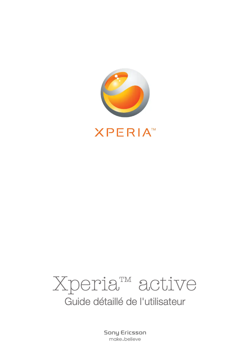 Page 1 de la notice Manuel utilisateur Sony Ericsson Xperia Active