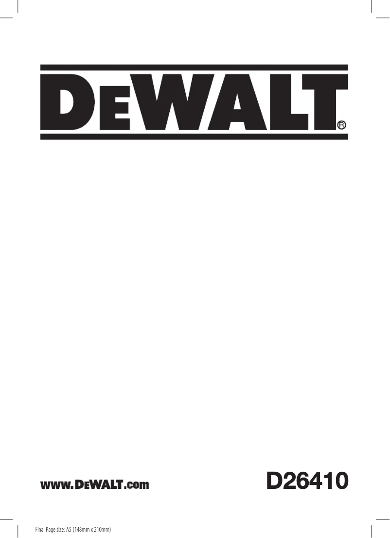 Image de la première page du manuel de l'appareil D26410