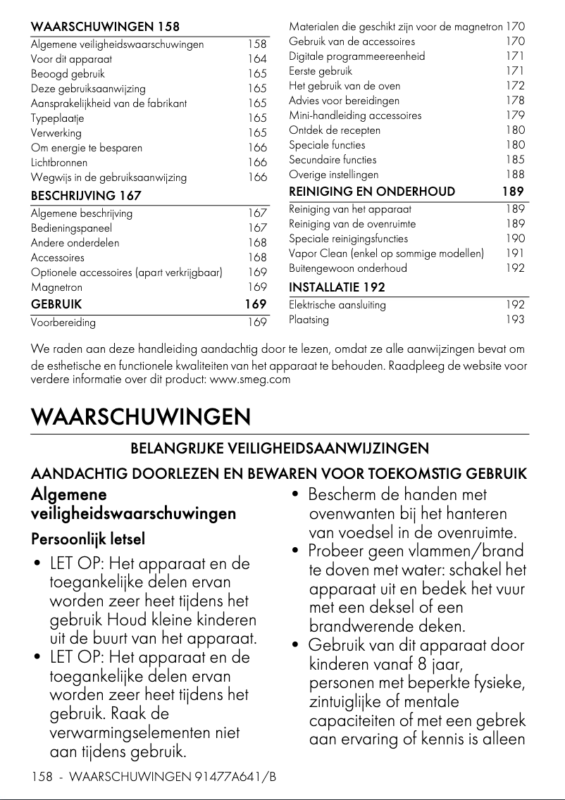 Page 1 de la notice Manuel utilisateur Smeg SO4902M1P