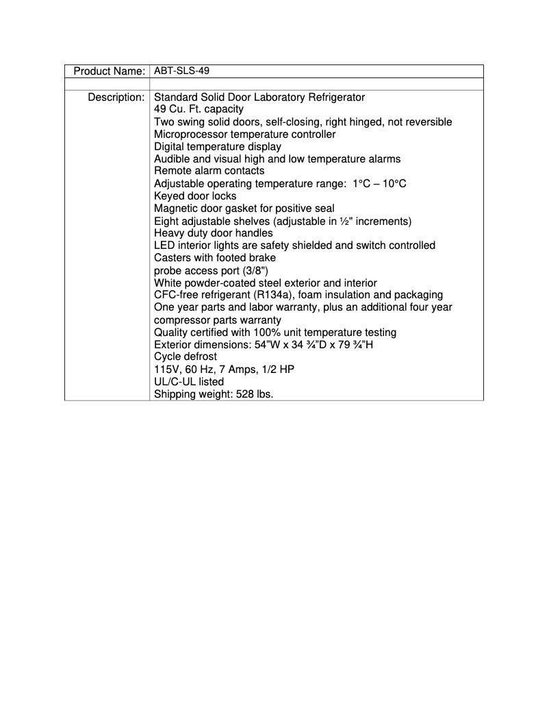 Page 1 de la notice Manuel utilisateur American BioTech Supply ABT-SLS-49