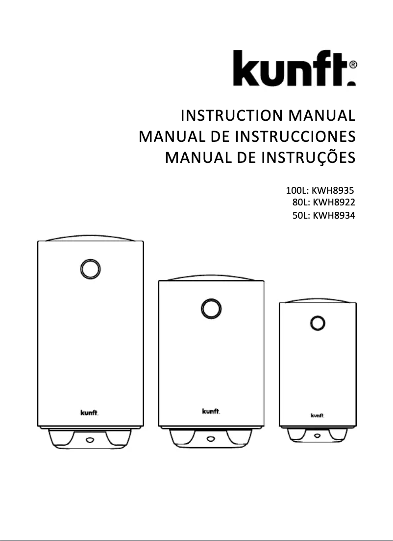 Page 1 de la notice Manuel utilisateur Kunft KWH8934