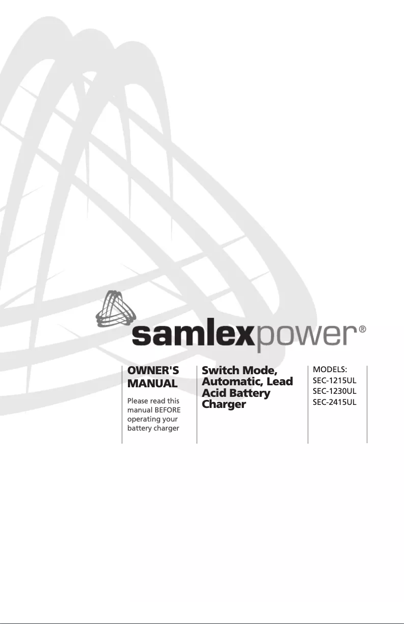Page n°1 - Manuel utilisateur Samlex SEC-2415UL