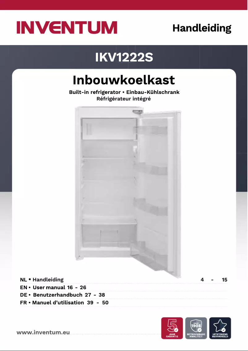 Page 1 de la notice Manuel utilisateur Inventum IKV1222S