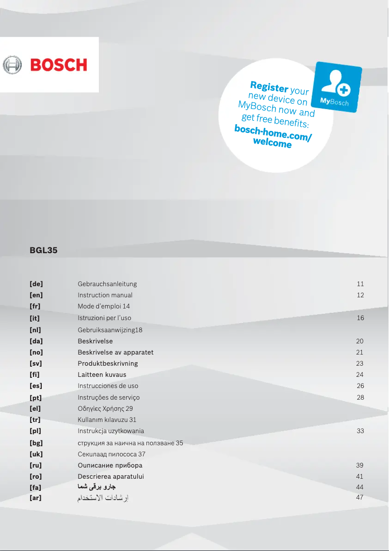 Página 1 del manual Manual de usuario Bosch BGL35MON13